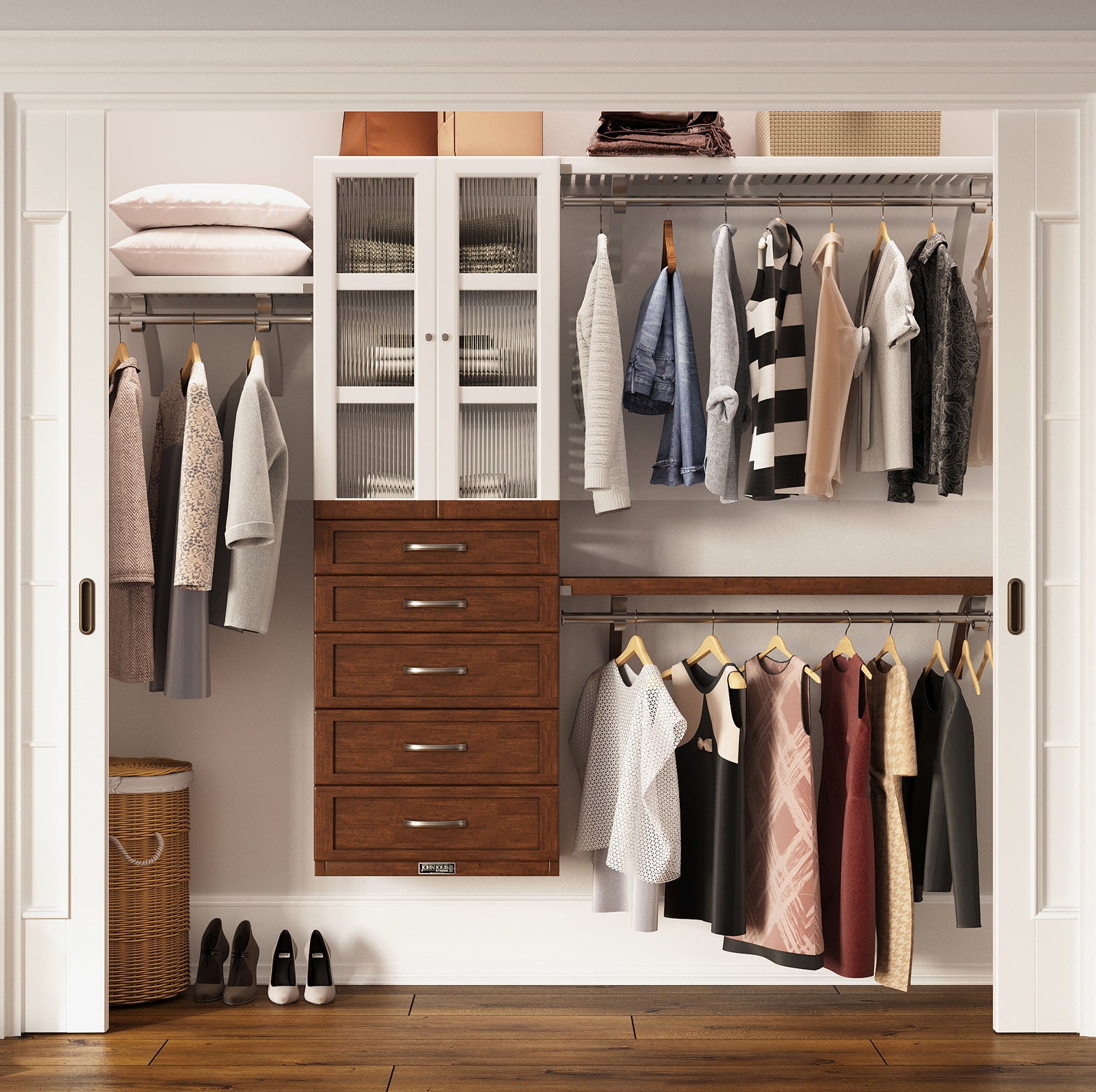 john louis home shaker closet organizer system finishes